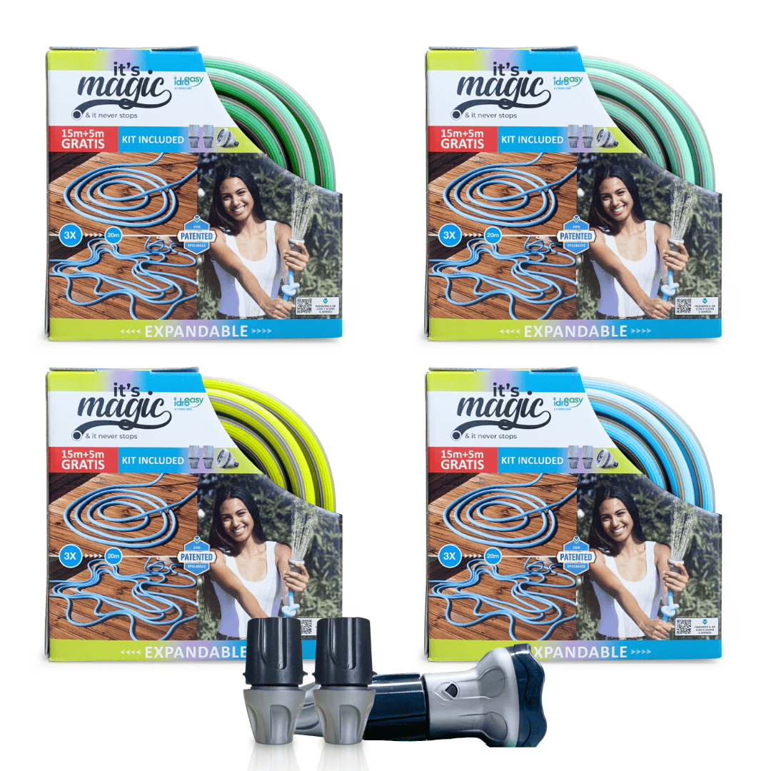 Expandable Garden Hose 20m - 1/2'' + Nozzle + Quick Connectors (It's Magic Smart Colors)