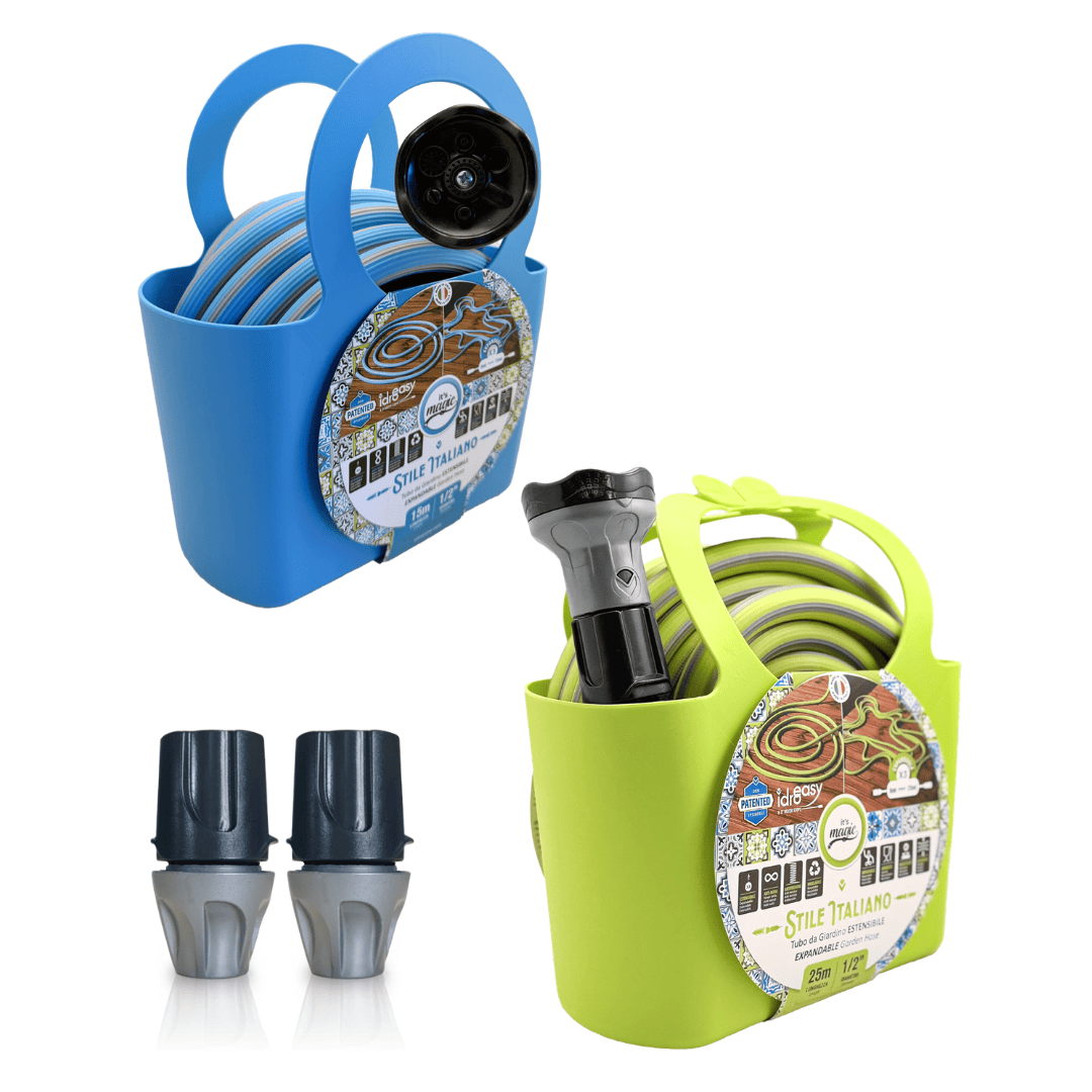 Expandable Garden Hose (15 / 25 m) - 1/2'' + Nozzle + Quick Connectors (It's Magic Stile Italiano) Imagen principal del producto