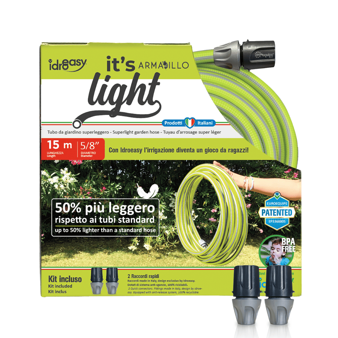 Lightweight Garden Hose (15 / 22,5 / 30 m) - 5/8'' + Quick Connectors (It's Light Armadillo)