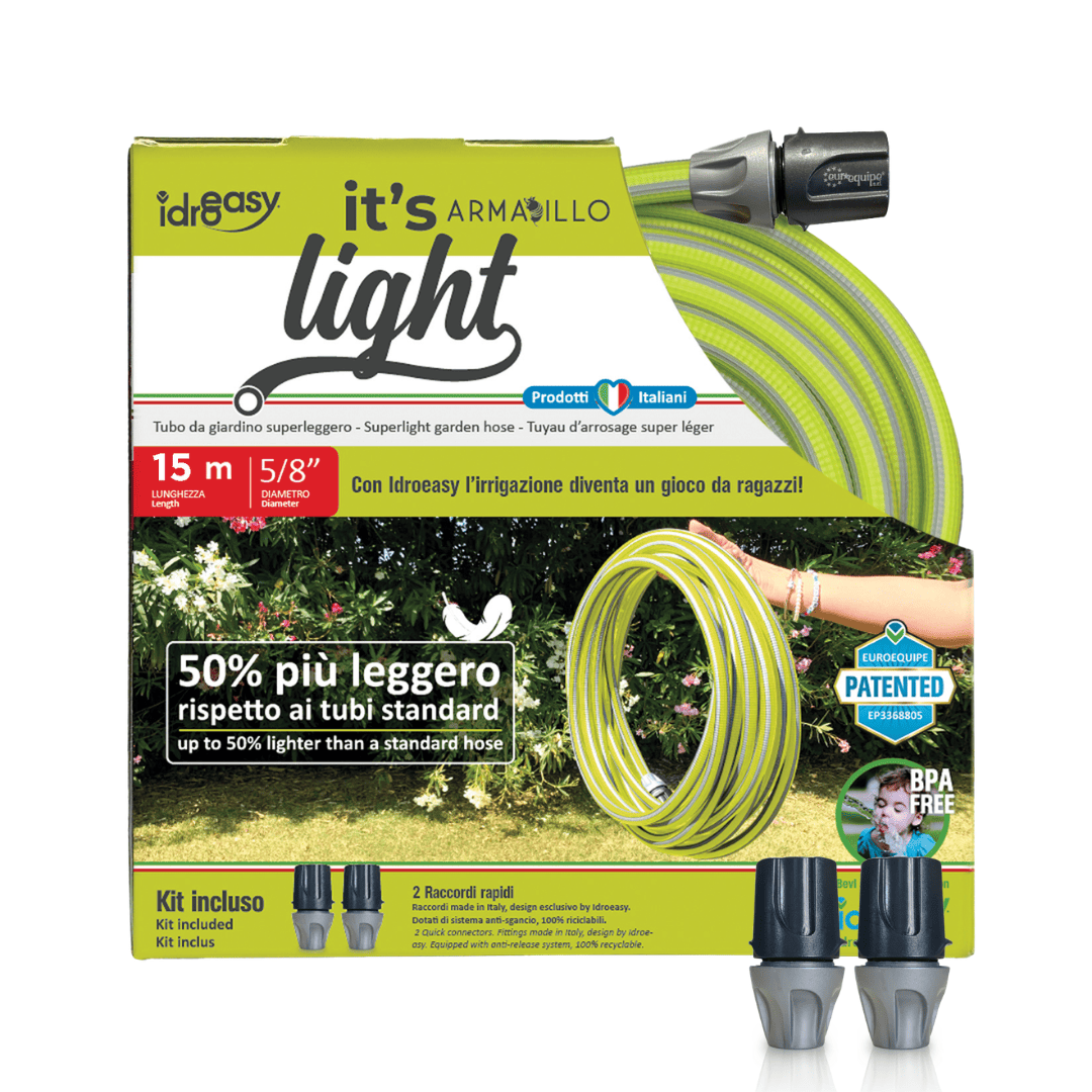 Lightweight Garden Hose (15 / 22,5 / 30 m) - 5/8'' + Quick Connectors (It's Light Armadillo)