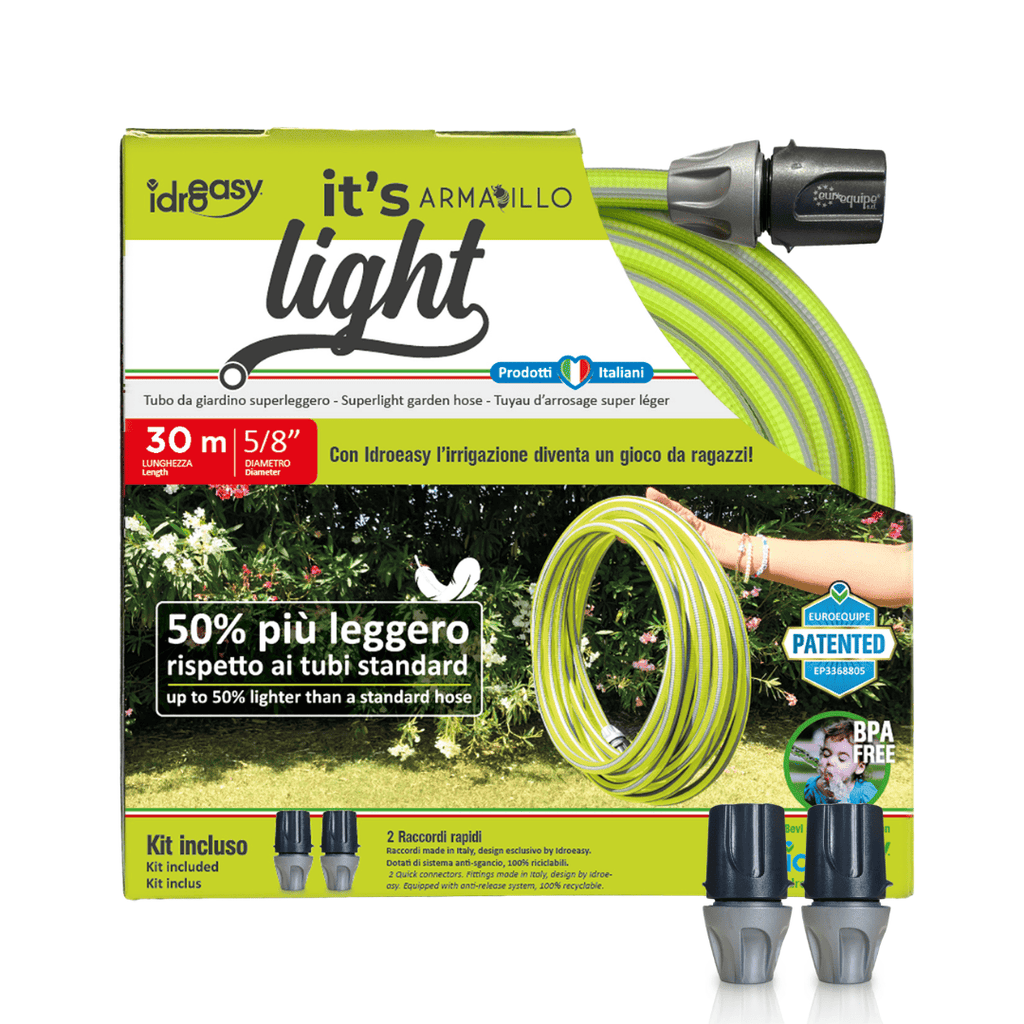 Lightweight Garden Hose (15 / 22,5 / 30 m) - 5/8'' + Quick Connectors (It's Light Armadillo)