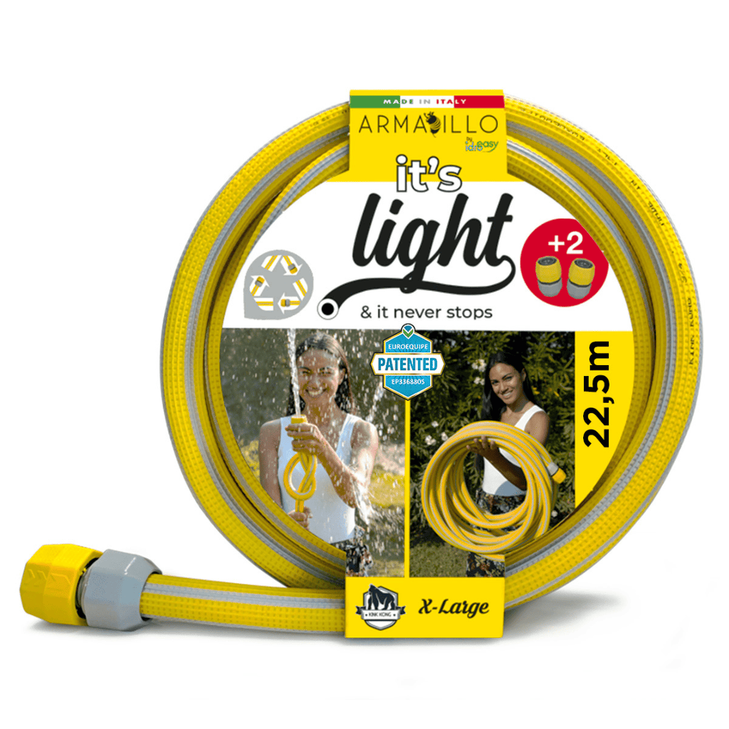 Lightweight Garden Hose (15 / 22,5 / 30 m) - 3/4" + Quick Connectors (It's Light Kink Kong)