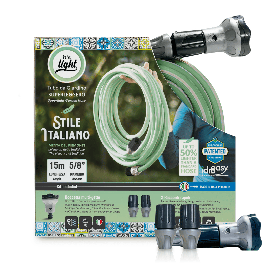 Lightweight Garden Hose (15 / 25 m)  - 5/8'' + Nuzzle + Quick Connectors (It's Light Stile Italiano) Main image