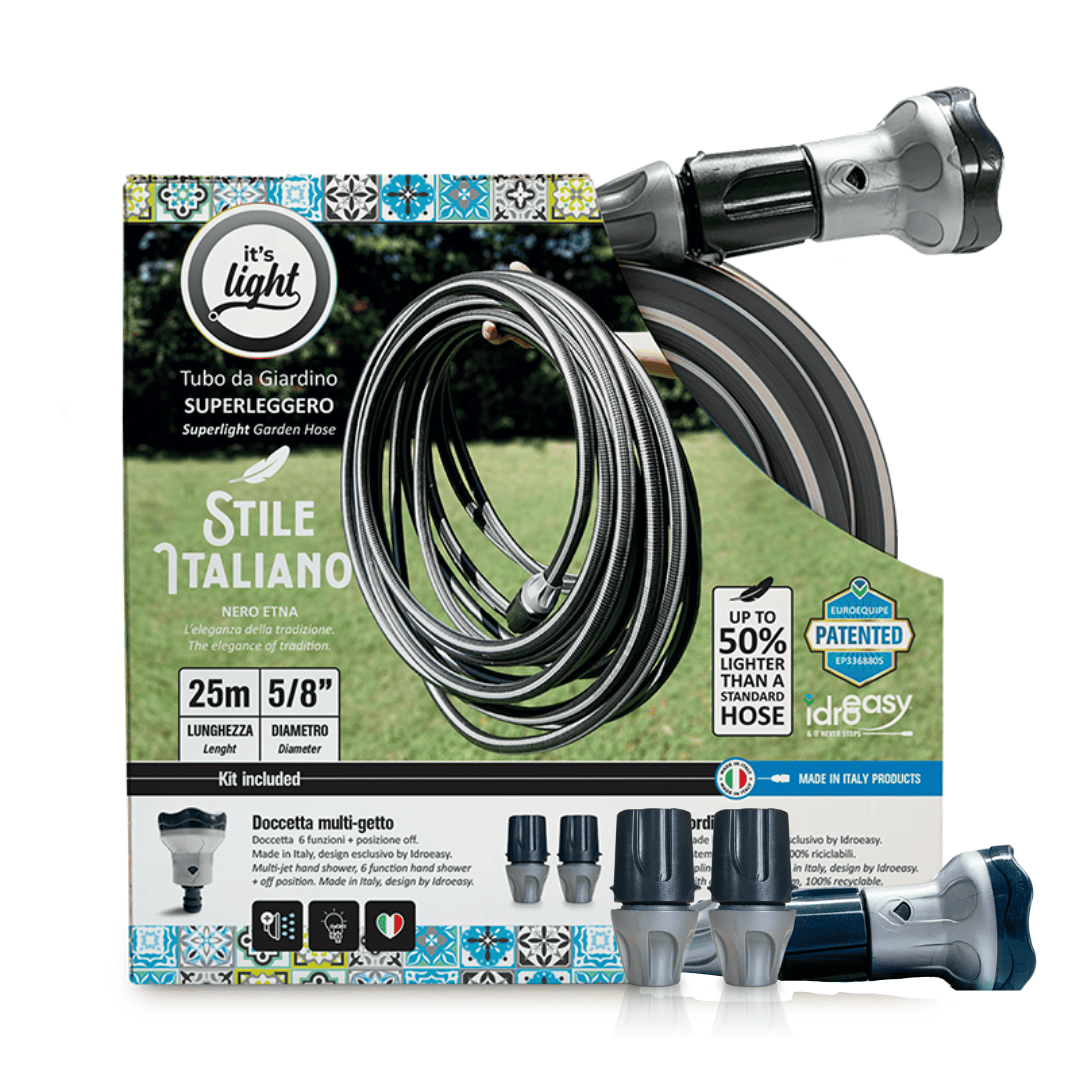 Lightweight Garden Hose (15 / 25 m)  - 5/8'' + Nuzzle + Quick Connectors (It's Light Stile Italiano) Secondary image