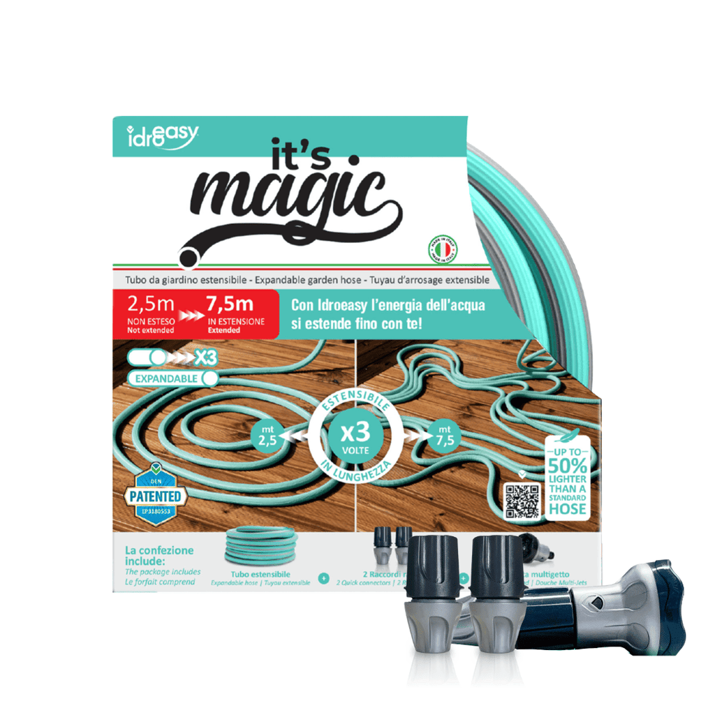 Expandable Garden Hose (7,5 / 15 / 22,5 / 30 m)- 1/2'' + Nozzle + Quick Connectors (It's Magic Smart)
