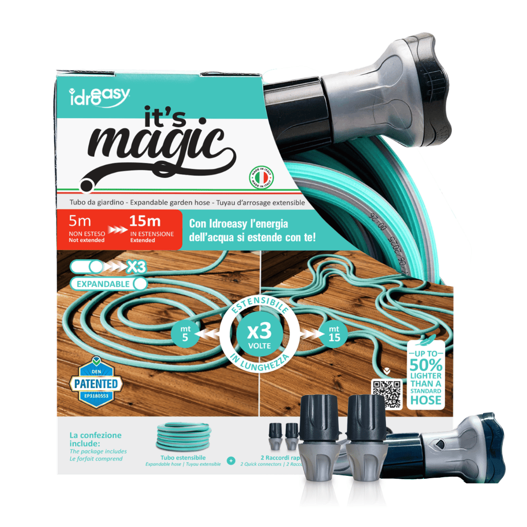 Expandable Garden Hose (7,5 / 15 / 22,5 / 30 m)- 1/2'' + Nozzle + Quick Connectors (It's Magic Smart)
