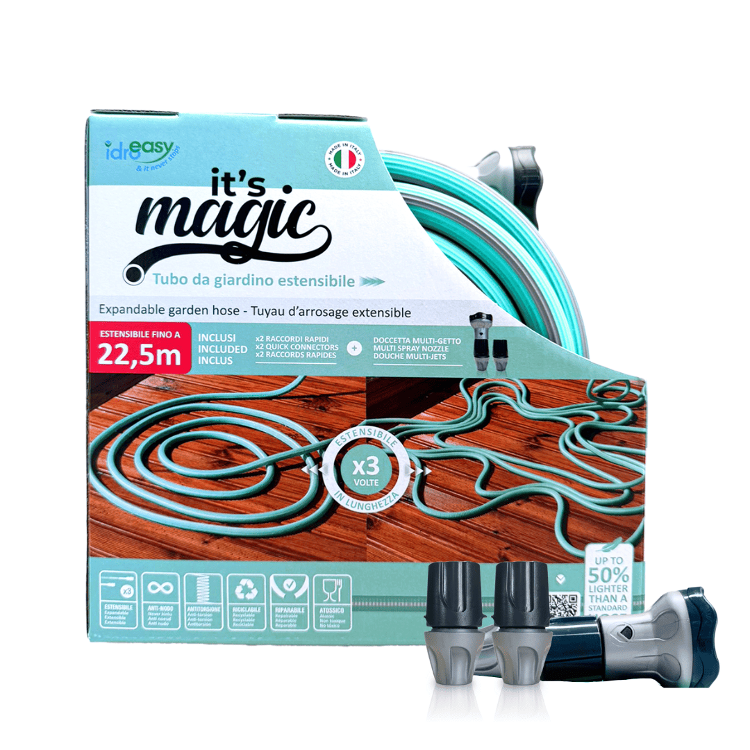 Expandable Garden Hose (7,5 / 15 / 22,5 / 30 m)- 1/2'' + Nozzle + Quick Connectors (It's Magic Smart)