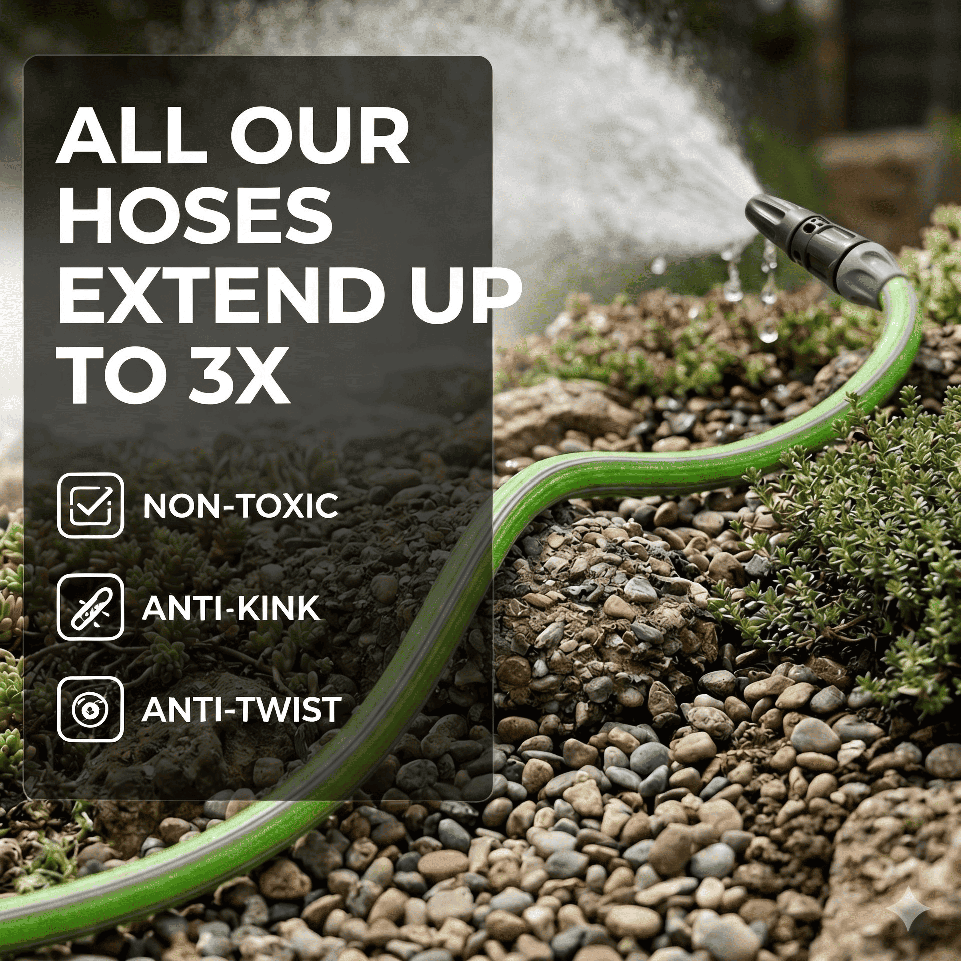 Expandable Garden Hose (7 / 14 m) - 1/2'' + Nozzle + Quick Connectors (It's Magic Smart Open)